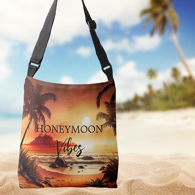 Bolso Cruzado Luna de miel vibra la playa de sol tropical (Subido por el creador)