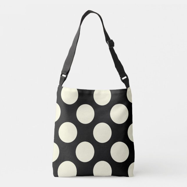 Bolso Cruzado Lunares grandes blancos y negros (Reverso)