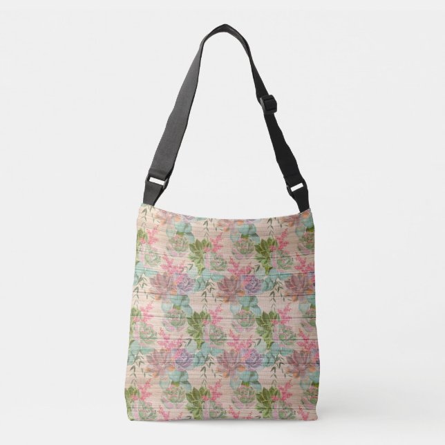 Bolso Cruzado Madera Floral Moderna Popular Elegante (Anverso)
