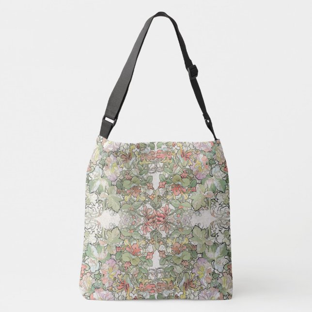 Bolso Cruzado Madreselva del Hollyhock de Nouveau del arte de (Reverso)