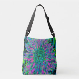 Bolso Cruzado Magenta psicodélica, Aqua y Lime Green Dahlia