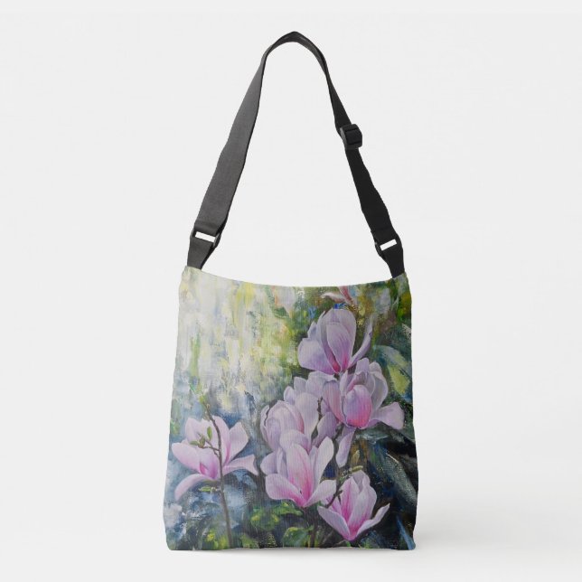 Bolso Cruzado Magnolia Serenity – Floral Art by Lukian (Anverso)