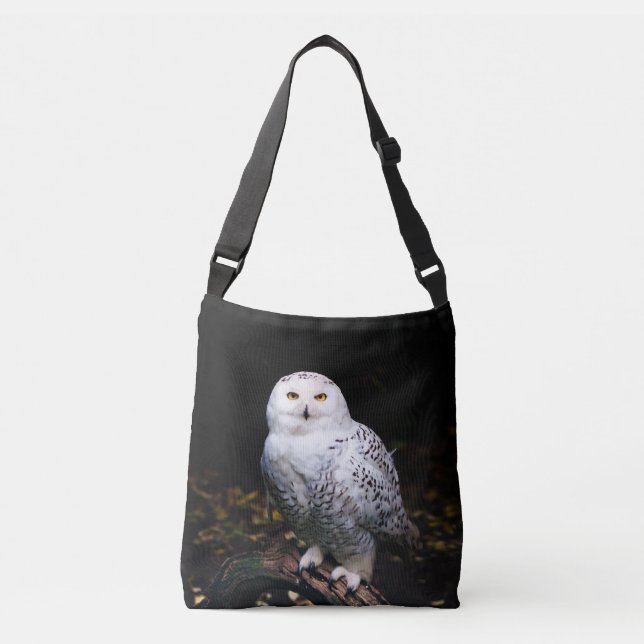 Bolso Cruzado Majestuoso búho de invierno (Anverso)