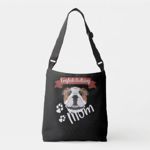 Bolso Cruzado Mamá Bulldog inglesa, madre de perro