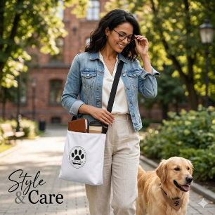Bolso Cruzado Mama Perro Texto Personalizado Huella de Pata