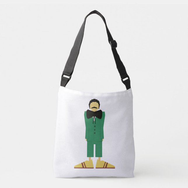 Bolso Cruzado  Man in Green Suit Art Retro Abstract (Anverso)