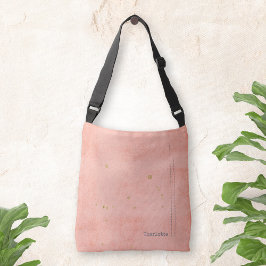 Bolso Cruzado Manchas de oro Nombre Minimalista Grunge Pastel Ro