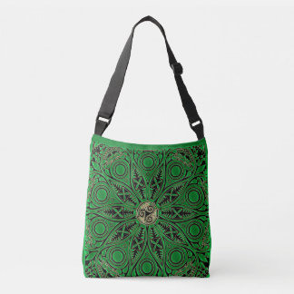 Bolso Cruzado Mandala verde irlandesa de Triskele del Celtic