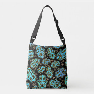 Bolso Cruzado Mano de Hamsa - Mano de los blues del patrón de Fá