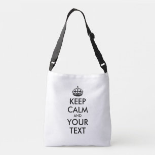 Bolso Cruzado MANTENER CALMA Y TU TEXTO -2 caras texto