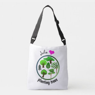 Bolso Cruzado Mantener Nuestra Planeta Verde Planeta Más Árboles