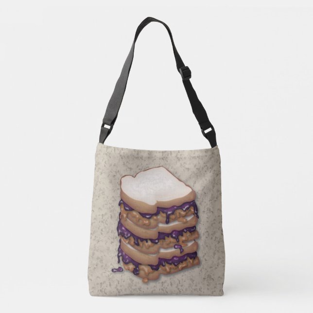 Bolso Cruzado Mantequilla de cacahuete y sándwiches de gelatina (Reverso)
