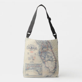 Bolso Cruzado Mapa de carreteras vintage de Florida