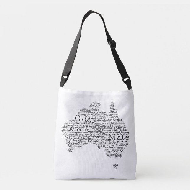 Bolso Cruzado Mapa de jerga de Australia (Reverso)