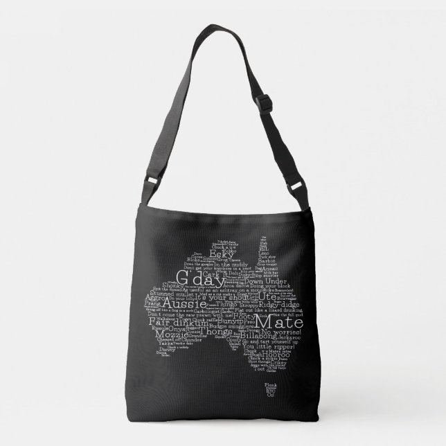 Bolso Cruzado Mapa de jerga de Australia (Reverso)