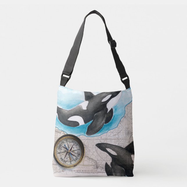 Bolso Cruzado Mapa de las orcas (Anverso)