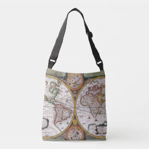 Bolso Cruzado Mapa del mundo de antiguas antiguas antiguas antig