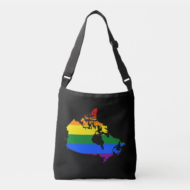 Bolso Cruzado Mapa del orgullo LGBT canadiense Crossbody Bag (Anverso)