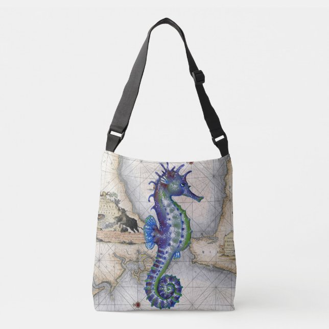 Bolso Cruzado Mapa Gibraltar del Seahorse (Anverso)