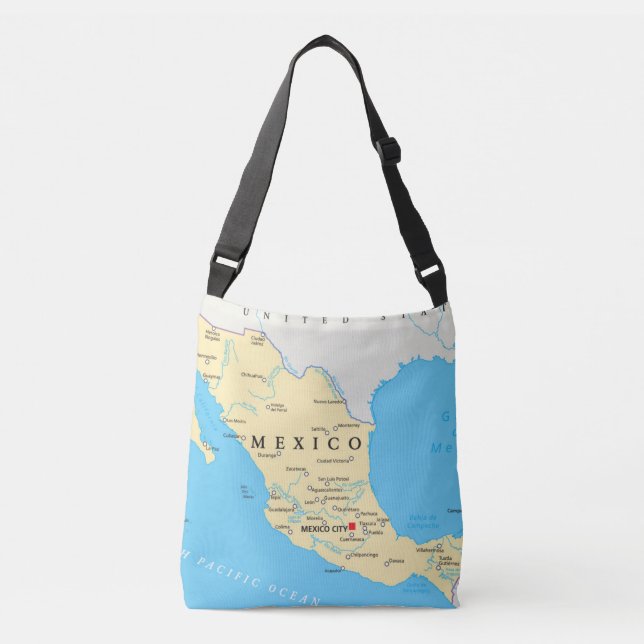 Bolso Cruzado Mapa político de México (Anverso)