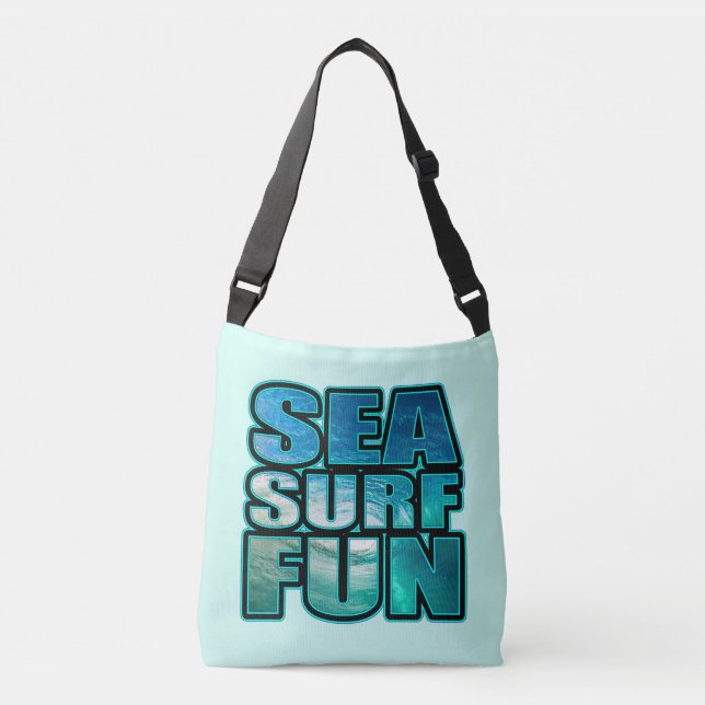 Bolso Cruzado mar, surf, diversión (Anverso)