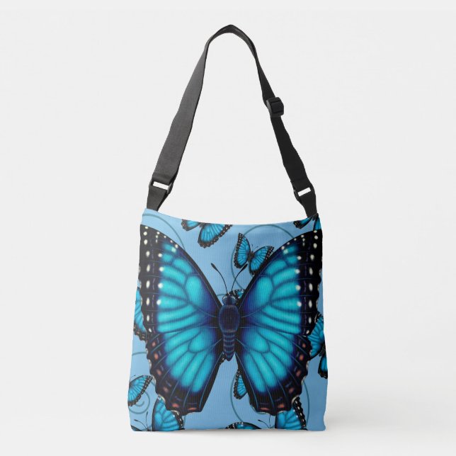 Bolso Cruzado Mariposa azul de Morpho (Anverso)