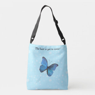 Bolso Cruzado Mariposa Azul y Orbes Azul Claro
