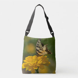 Bolso Cruzado Mariposa con zinnia amarilla