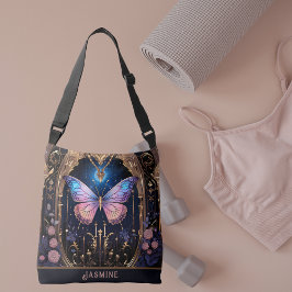 Bolso Cruzado Mariposa de estilo Ornate Pink Blue Gold