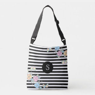 Bolso Cruzado Mariposa Floral Striped Monograma negro