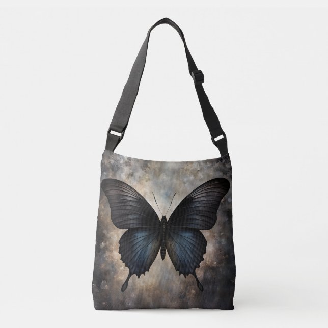 Bolso Cruzado Mariposa gótica negra (Anverso)