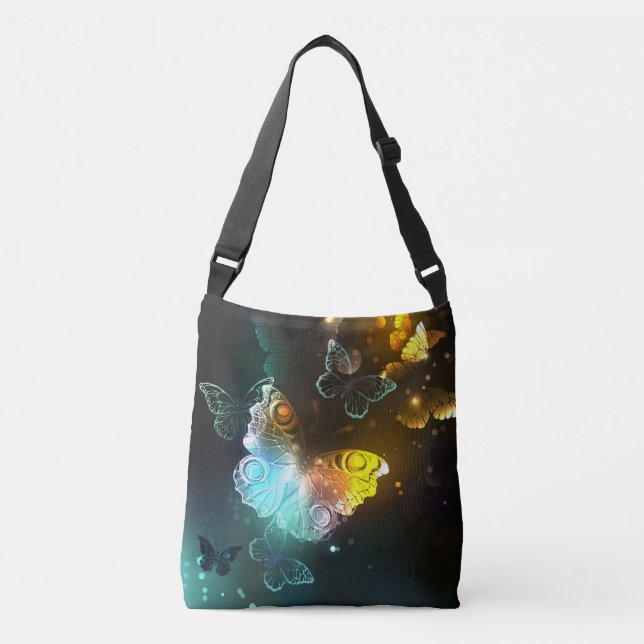 Bolso Cruzado Mariposa luminosa y mariposas nocturnas (Anverso)