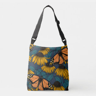 Bolso Cruzado Mariposa monarca sobre las colmenas amarillas