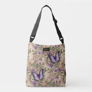 Bolso Cruzado Mariposa morada Taupe y Sage Herbal