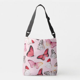 Bolso Cruzado Mariposa tropical detallada: patrón de cosecha