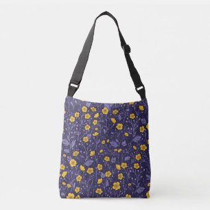 Bolso Cruzado Mariposas, amarillas y violetas