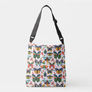Bolso Cruzado Mariposas Boho: Patrón de papel tapiz sin costura.