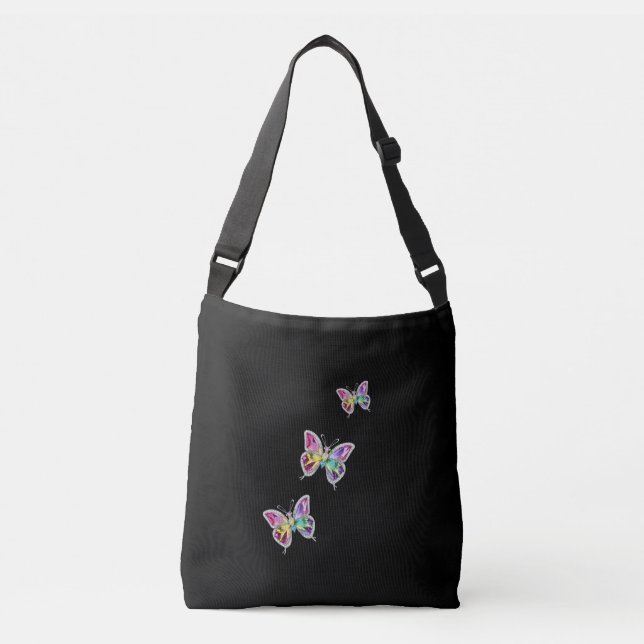 Bolso Cruzado Mariposas de cristal de arcoiris joyas (Anverso)