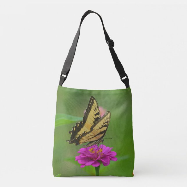 Bolso Cruzado Mariposas En Zinnias (Reverso)