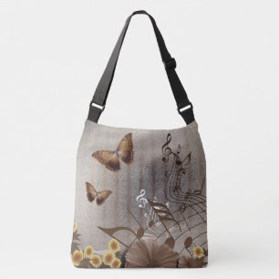 Bolso Cruzado Mariposas, flores y notas musicales