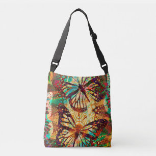 Bolso Cruzado Mariposas monarcas tinte psicodélico
