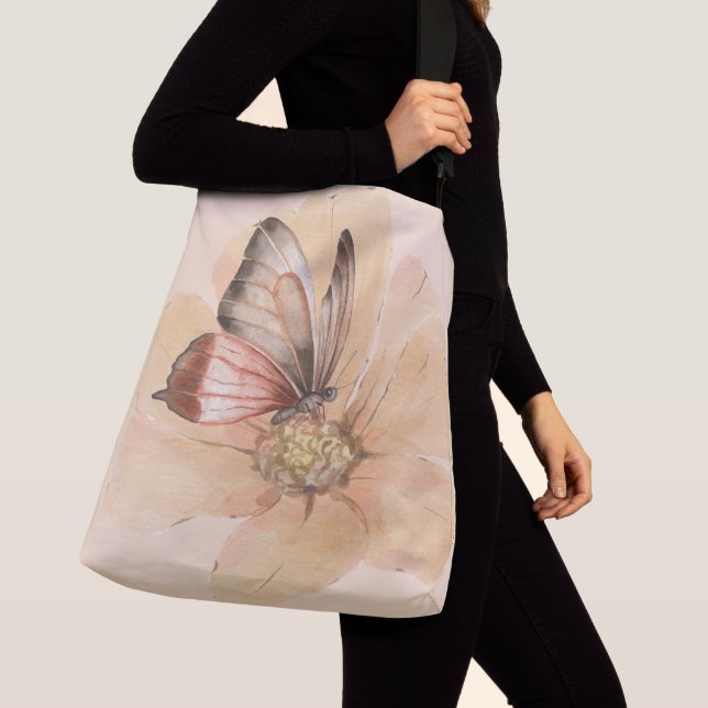 Bolso Cruzado Mariposas y flores acuáticas (Detalle)