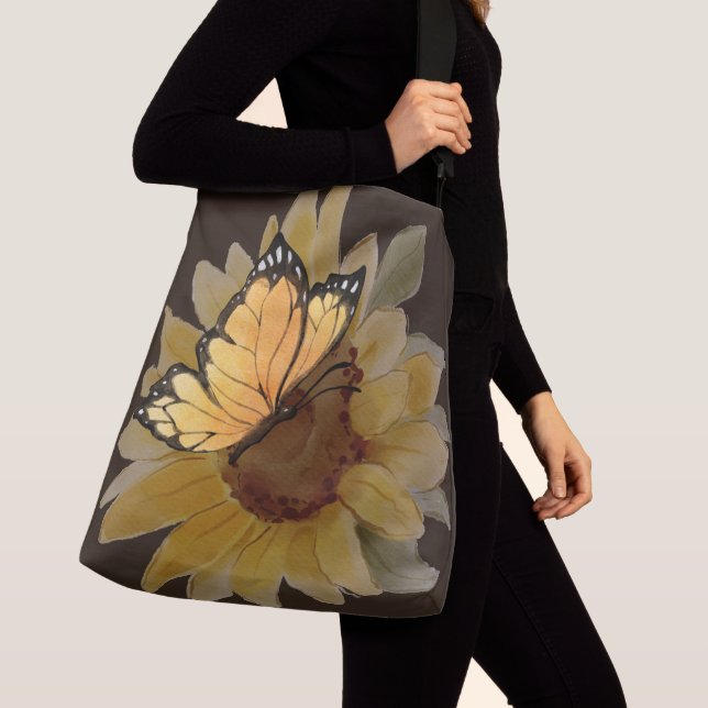 Bolso Cruzado Mariposas y flores acuáticas (Detalle)