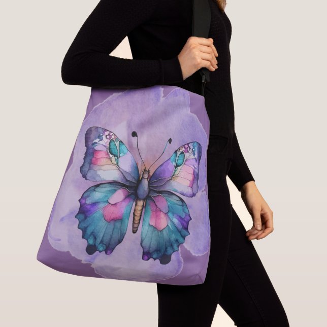 Bolso Cruzado Mariposas y flores acuáticas (Detalle)