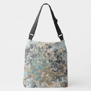 Bolso Cruzado Mármol verde, azul y turquesa