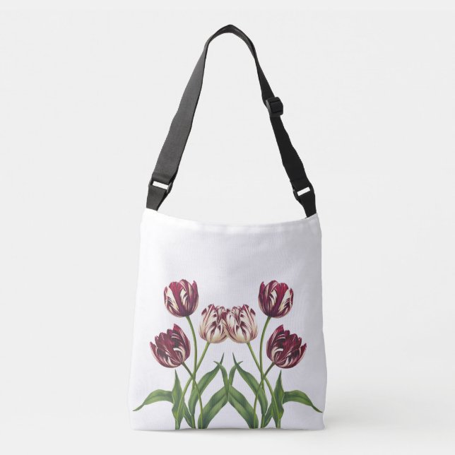 Bolso Cruzado Maroon Tulips (Anverso)