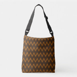 Bolso cruzado marrón de zig zag