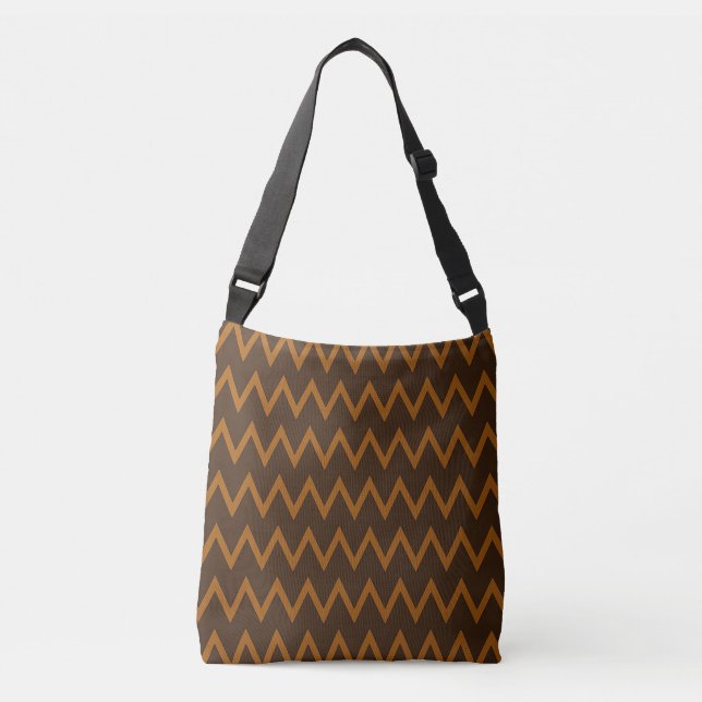 Bolso cruzado marrón de zigzag (Anverso)