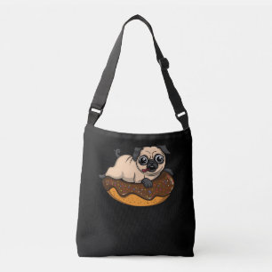 Bolso Cruzado Mascota Cute Pug Dog Donut Lover