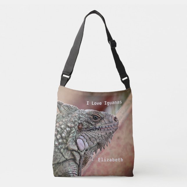 Bolso Cruzado Mascota de Iguana Reptiles Exóticos Personalizado  (Anverso)